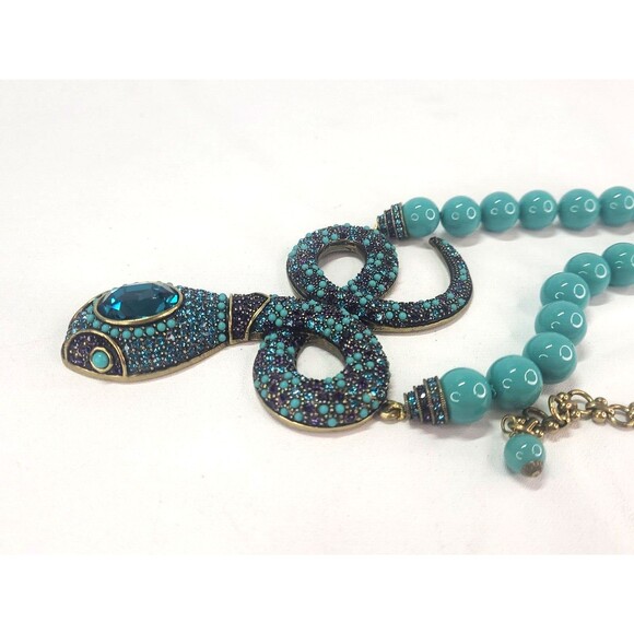 HEIDI DAUS Mystical Snake Swarovski Crystal Necklace 25" Egyptian Revival Swifty - Picture 5 of 12